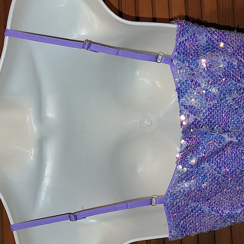 Faeriesty Purple Sequin Spaghetti Strap Bodycon M… - image 7